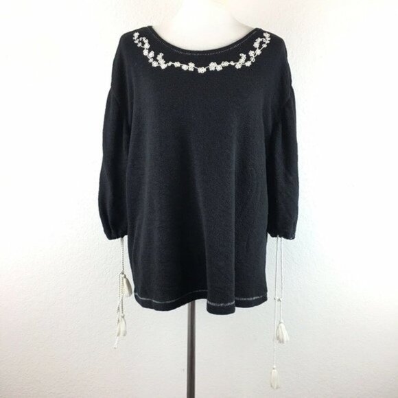 Caslon Embroidered Top Plus Size 0X - Picture 2 of 7